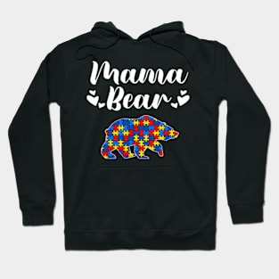 Autism Awareness Mama Bear Puzzle Piece Autistic Mom Gift Hoodie